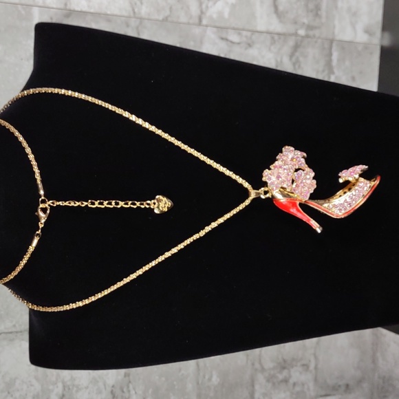 Betsy Johnson Crystal Embellished High Heel Shoe Necklace - Picture 5 of 10
